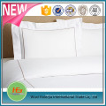 100% cotton queen size white duvet cover sets with line embroidered